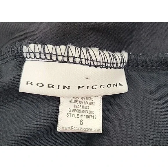 Robin Piccone Women's Sz 6 Bkllue One Piece Swimsuit  Plunging Neckline Beach - Picture 6 of 8